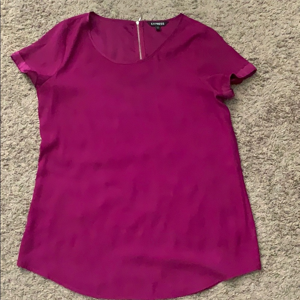 Express plum blouse with zipper